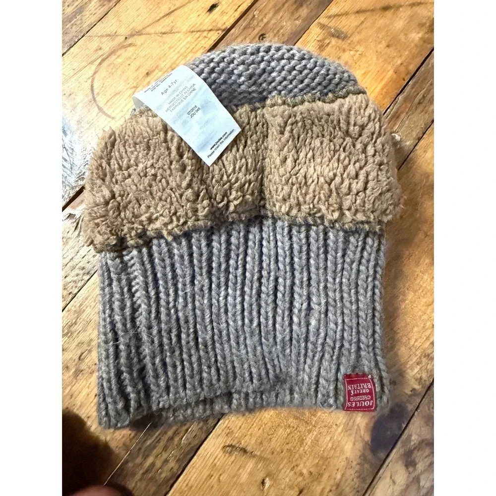 Joules Kids Monkey Beanie Hat Age 4 7 Chunky Knit Animal Ears Face Winter